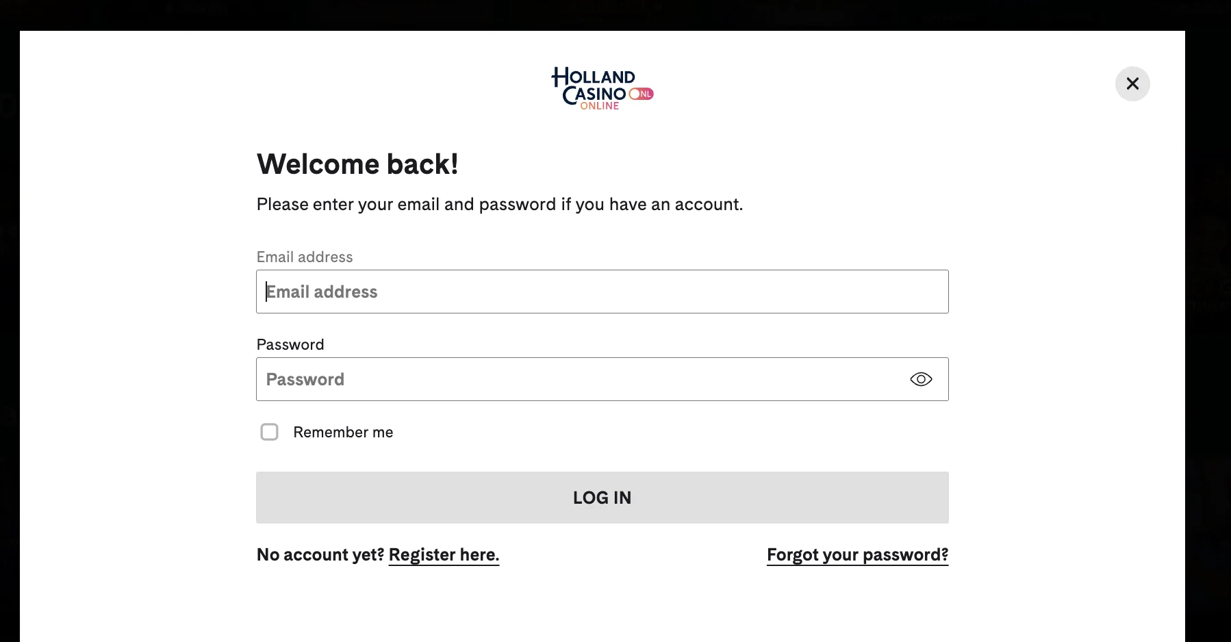 Holland Casino inloggen